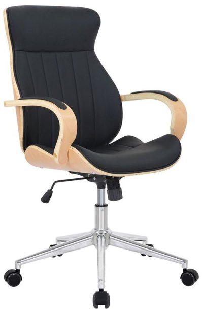 CLP Fauteuil de bureau Melilla en similicuir , Nature / Noir