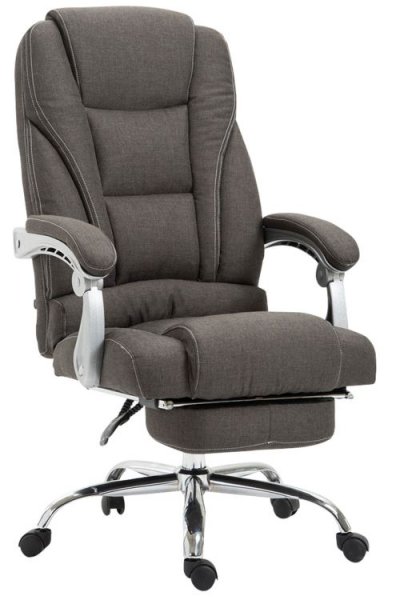 CLP - Fauteuil de bureau pacific tissu avec un repose-pied gris fonc&eacute;