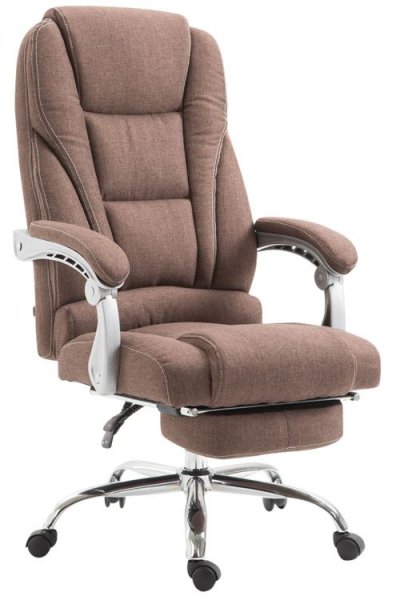 CLP - Fauteuil de bureau pacific tissu avec un repose-pied marron