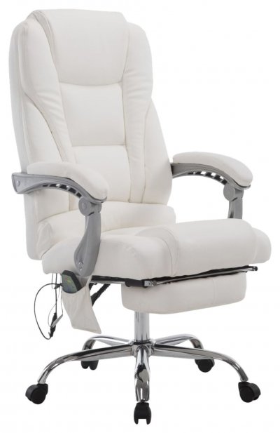 CLP Fauteuil de bureau Pacific V2 avec Fonction massage , Blanc