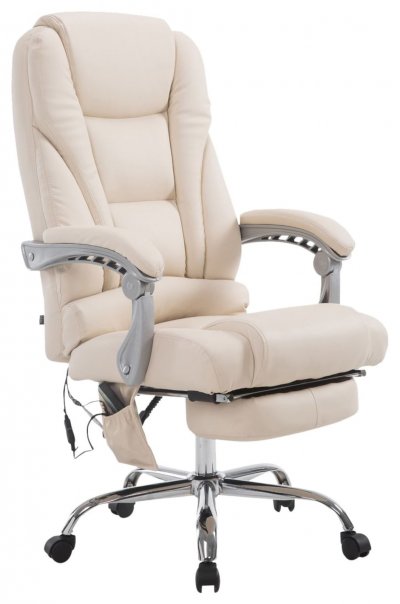 CLP Fauteuil de bureau Pacific V2 avec Fonction massage , Cr&egrave;me