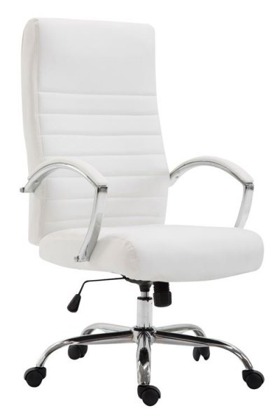CLP Fauteuil de bureau XL Valais similicuir , Blanc