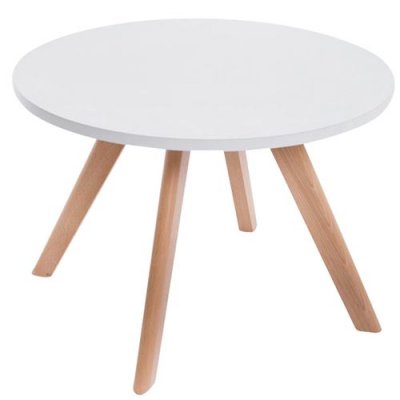 CLP - Table basse ronde salon &eacute;l&eacute;gant bois blanc moderne diff&eacute;rentes couleurs