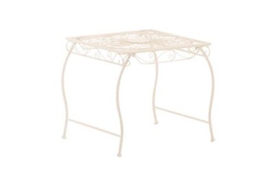 CLP  Table D'ext&eacute;rieur Zarina en Fer forme carr&eacute;e 50 x 45 cm, Blanc