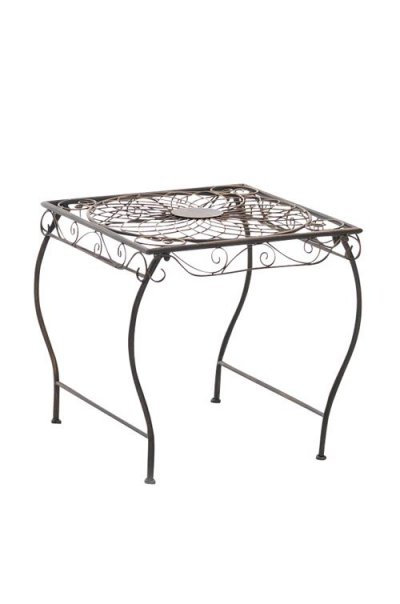 CLP  Table D'ext&eacute;rieur Zarina en Fer forme carr&eacute;e 50 x 45 cm, Bronze