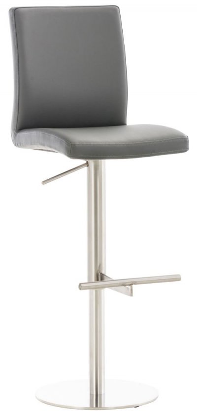 CLP Tabouret de bar Cadiz en similicuir , Acier inoxydable/Gris