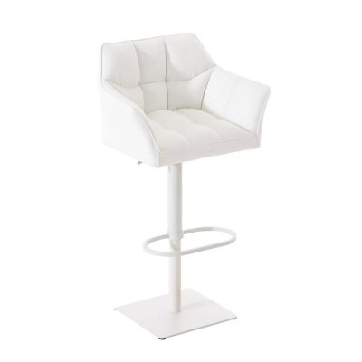 CLP Tabouret de bar Damaso en similicuir , Blanc /Blanc