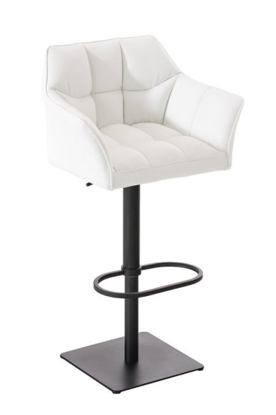 CLP Tabouret de bar Damaso en similicuir , Blanc /Noir
