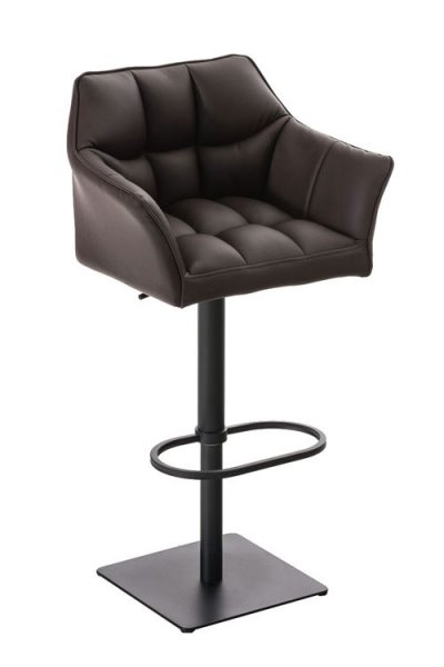CLP Tabouret de bar Damaso en similicuir , Marron/Noir
