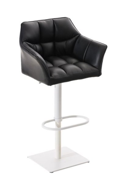 CLP Tabouret de bar Damaso en similicuir , Noir /Blanc