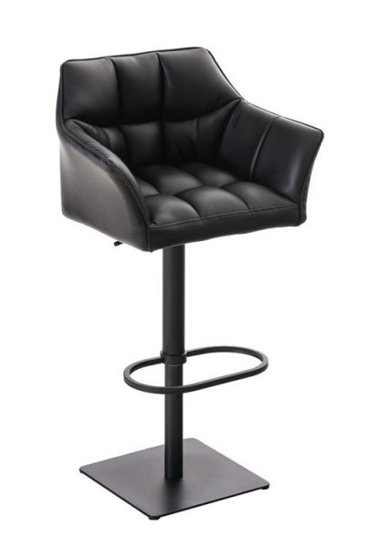 CLP Tabouret de bar Damaso en similicuir , Noir /Noir