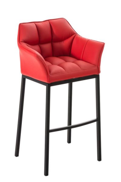 CLP Tabouret de bar Damaso en Similicuir , Rouge/Noir
