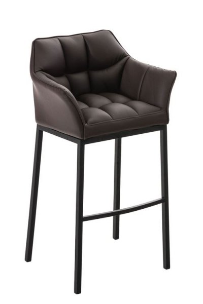 CLP - Tabouret de bar Damaso similicuir marron M&eacute;tal noir mat
