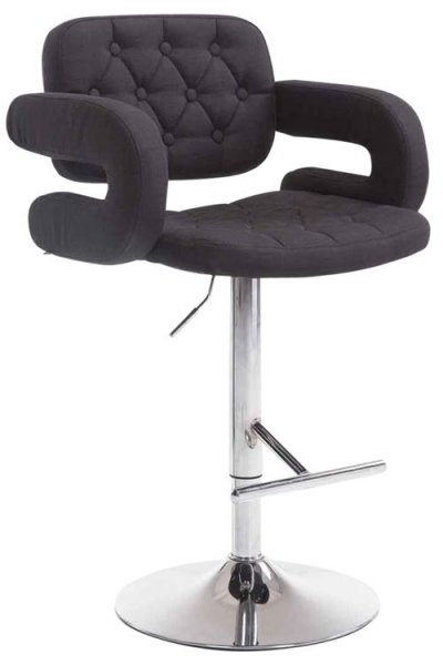 CLP Tabouret de bar Dublin Tissu avec pied en m&eacute;tal , Noir /Chrome