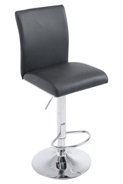CLP Tabouret de bar K&ouml;ln en similicuir avec pied en m&eacute;tal , Noir