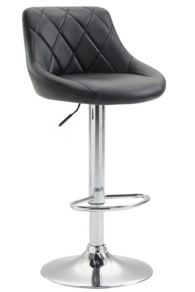 CLP Tabouret de bar Lazio en similicuir avec pied en m&eacute;tal , Noir