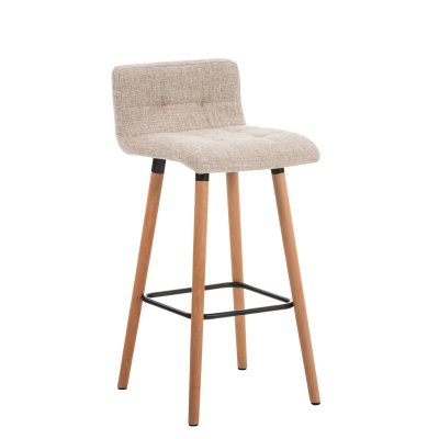 CLP Tabouret de bar Lincoln rev&ecirc;tement tissu , Cr&egrave;me