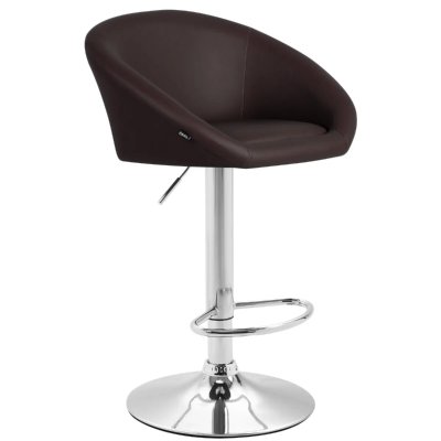 CLP Tabouret de bar Miami V2 similicuir avec pied en m&eacute;tal , Marron