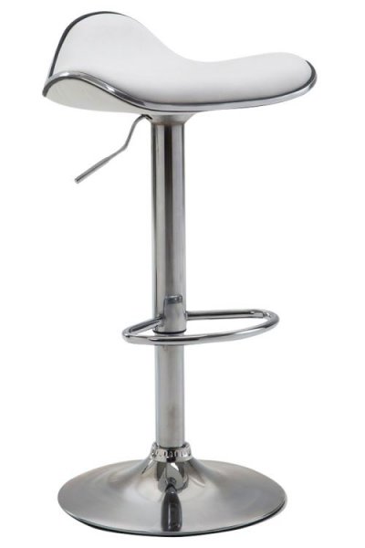 CLP Tabouret de bar Shanghai similicuir avec pied en m&eacute;tal , Blanc