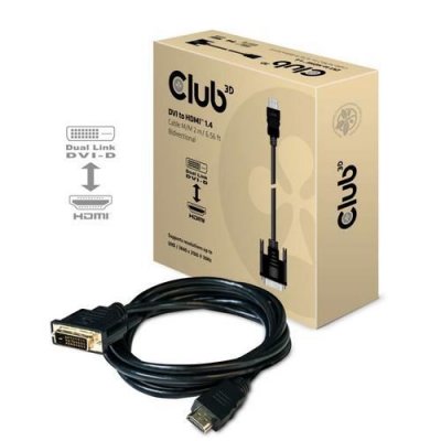 CLUB 3D CLUB3D DVI to HDMI 1.4 Cable M/M 2m/ 6.56ft Bidirectional