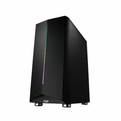 FSP Cmt151 usb acier atx mid tower 5 ventilateur usb 3.2 gen 1 noir