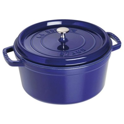 STAUB Cocotte en fonte &eacute;maill&eacute;e ronde  bleu intense - 1102891 - Fonte - Ronde - 28 cm - Bleu intense