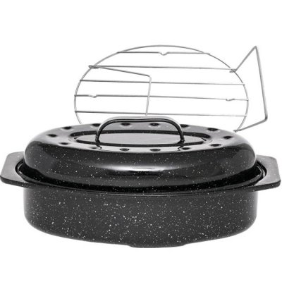 WARMCOOK Cocotte ovale en acier carbon 38x26cm + grille  - 0508+2006
