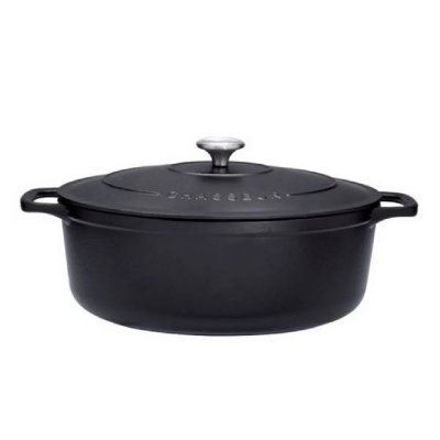 CHASSEUR Cocotte ovale en fonte &eacute;maill&eacute;e 27cm noire sublime  puc472701
