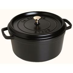STAUB Cocotte ronde &agrave; picots 18 cm -1.70 litre Noir