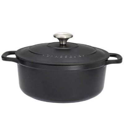 CHASSEUR Cocotte ronde en fonte &eacute;maill&eacute;e 18cm noire sublime  puc471801