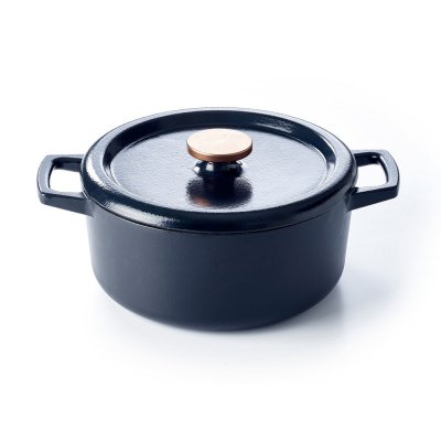 BEKA Cocotte ronde en fonte &eacute;maill&eacute;e 26cm noir  - 15141264