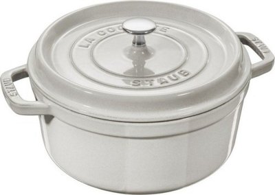STAUB Cocotte ronde truffe blanche fonte 28 cm Blanc 