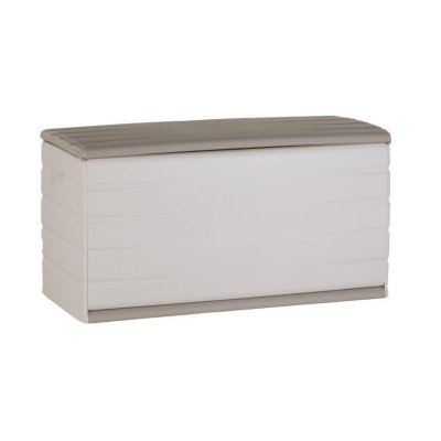 PLASTIKEN Coffre 350l Interieur/exterieur Fonctionnel Et Esthetique Cadenassable Avec Roulettes Beige