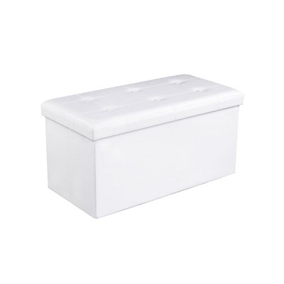 Coffre de Rangement Pliable Blanc 76 x 38 x 38 cm LSF106