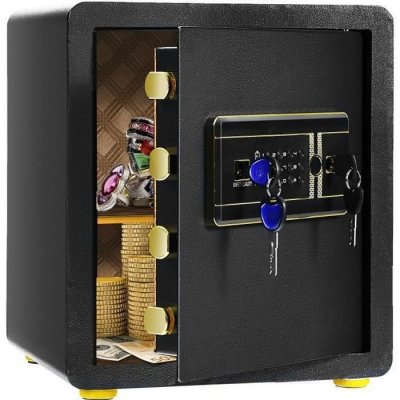COSTWAY Coffre-fort de S&eacute;curit&eacute; &Eacute;lectronique 36 x 31 x 41 CM 46 L Syst&egrave;me d'Alarme Clavier Num&eacute;rique 4 Cl&eacute;s