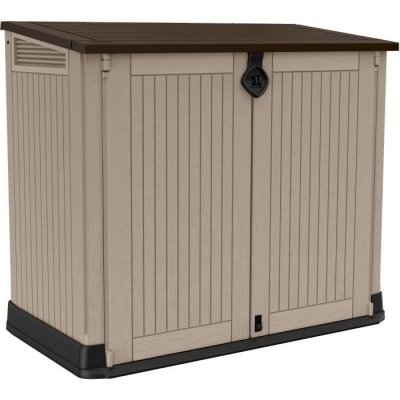 KETER Coffre jardin en r&eacute;sine ""caracas"" - 880l - 132 x 71.5 x 113.5 cm - beige