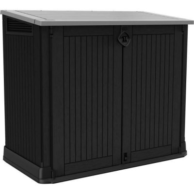 KETER Coffre jardin en r&eacute;sine ""Caracas"" - 880L - 132 x 71.5 x 113.5 cm - Noir