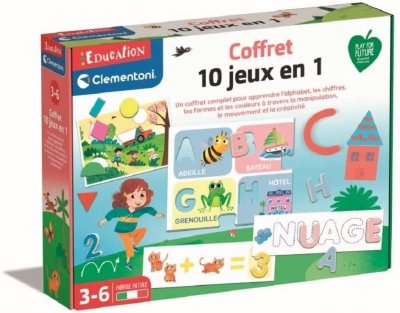 CLEMENTONI Coffret 10 Jeux En 1 -  Multicolore