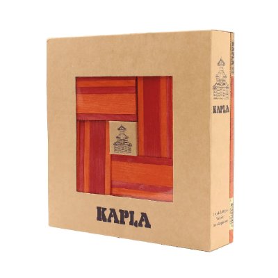 KAPLA Coffret 40 planchettes rouges et orange avec livre d'art