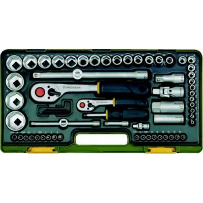 PROXXON Coffret avec cliquet &agrave; d&eacute;verrouillage S et L 1/4" et 1/2") 65 pi&egrave;ces