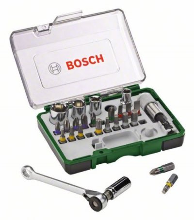 BOSCH Coffret cl&eacute; &agrave; cliquet  27 pi&egrave;ces