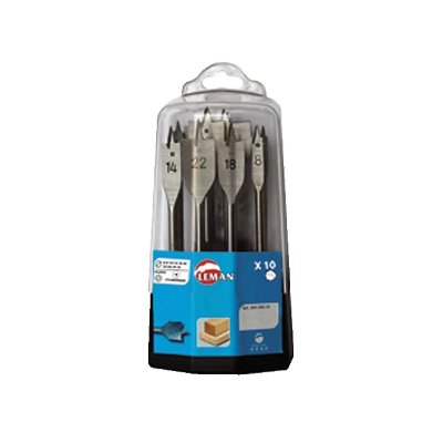 LEMAN Coffret de 10 m&egrave;ches plates pour le bois &Oslash; 6 &agrave; 35 mm