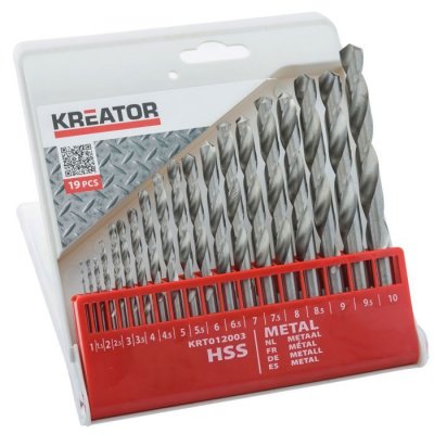 KREATOR Coffret de 19 forets en m&eacute;tal HSS  Coffret 19 forets HSS
