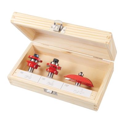 SILVERLINE Coffret de 3 fraises carbure de tungst&egrave;ne pour portes &agrave; panneaux - 1/2