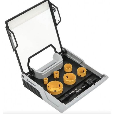 PEUGEOT Coffret de 5 scies cloches bi-m&eacute;tal + 2 forets centreurs 