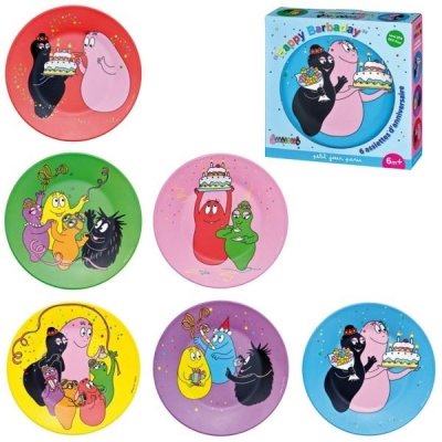 PETIT JOUR Coffret de 6 assiettes barbapapa - Paris - Multicolore - M&eacute;lamine
