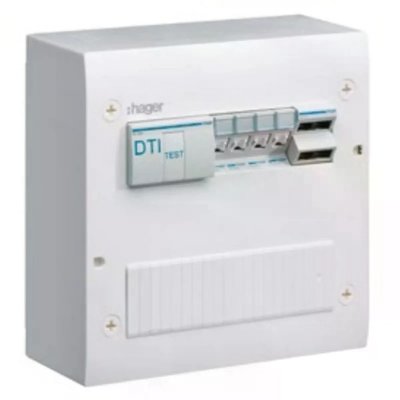 HAGER Coffret de communication semi-&eacute;quip&eacute; 4xRJ45 Grade 2TV (TN405)
