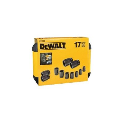 DEWALT Coffret de douilles 1/2  17 pi&egrave;ces + adaptateur - DT7506