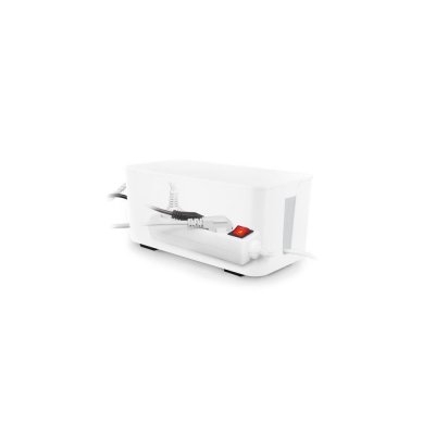 Coffret de rangement c&acirc;bles et multiprises taille moyenne blanc