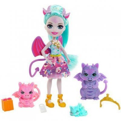 ENCHANTIMALS Coffret  Royals Famille avec mini-poup&eacute;e Deanna Dragon